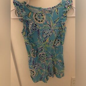 Girls’ lily pulitzer romper with button clasp.  Size medium.